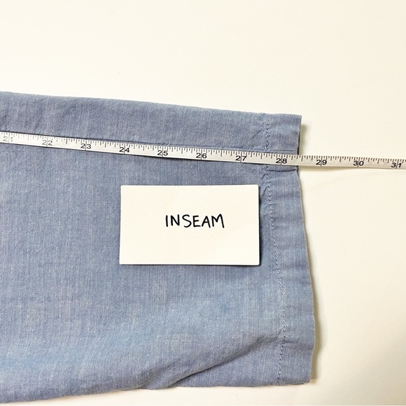 Talbots Relaxed Chino Pants 10 100% cotton Newport Chambray light blue summer - Picture 11 of 12